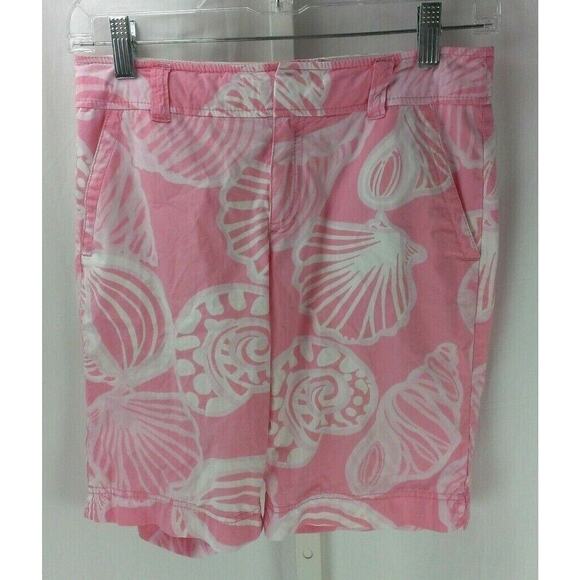 Lilly Pulitzer Womens Shorts Pink Shells Beach size 0 - Picture 1 of 3